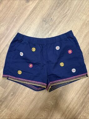 Madewell Navy Shorts with Pink, Yellow, White Embroidery Size Medium